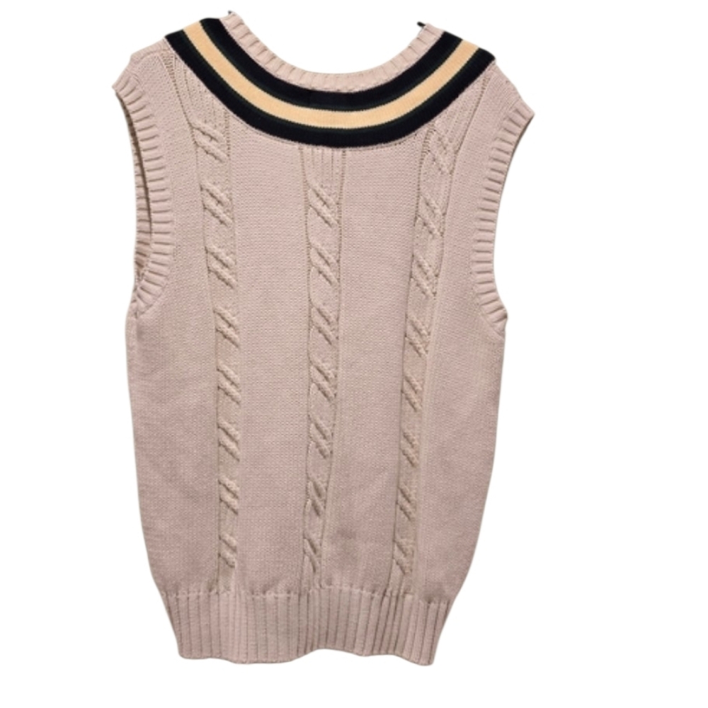 Vintage Abercrombie & Fitch Cream V-Neck Chunky Sweater Vest Size M - Picture 6 of 7